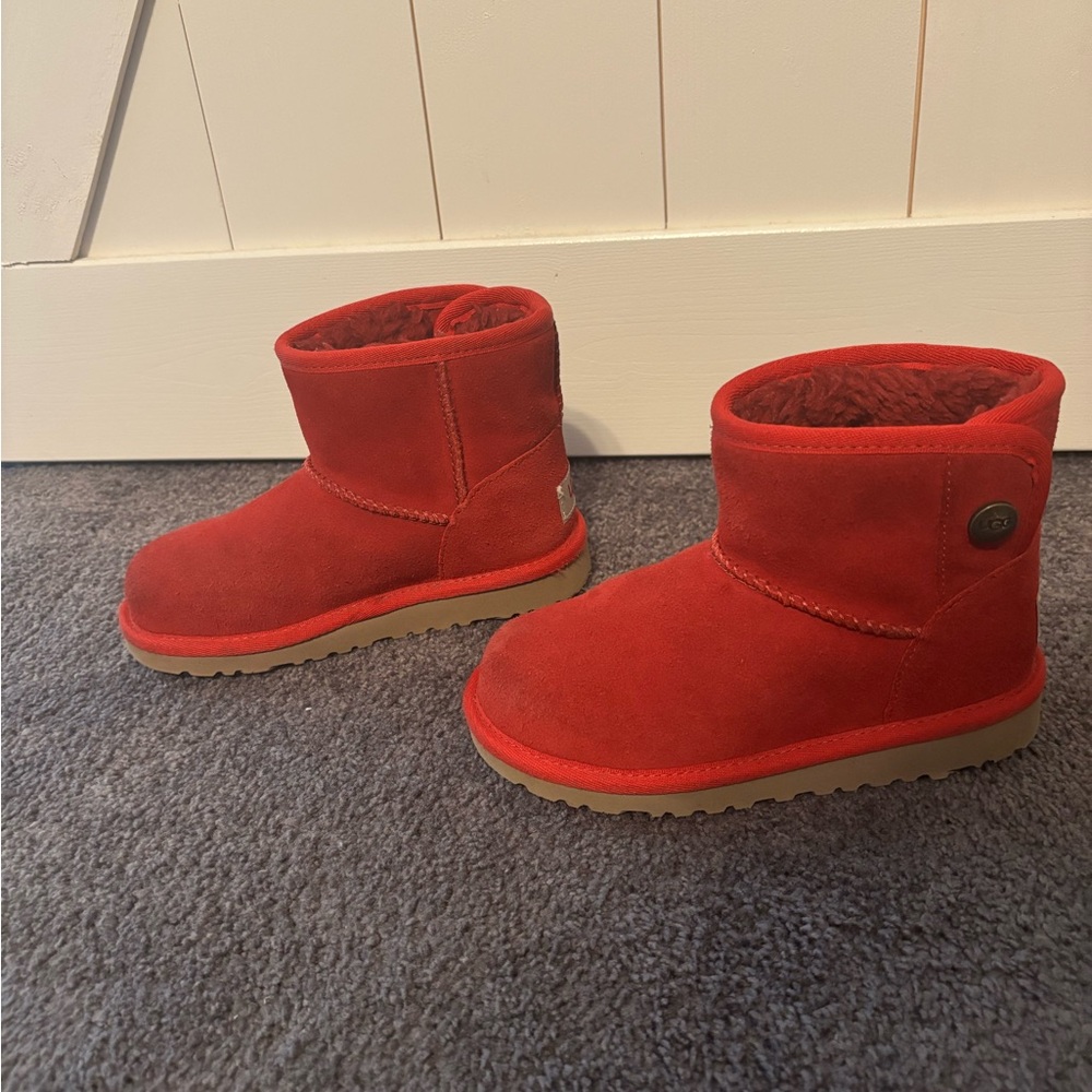 Red Ugg Suede Ankle Boots